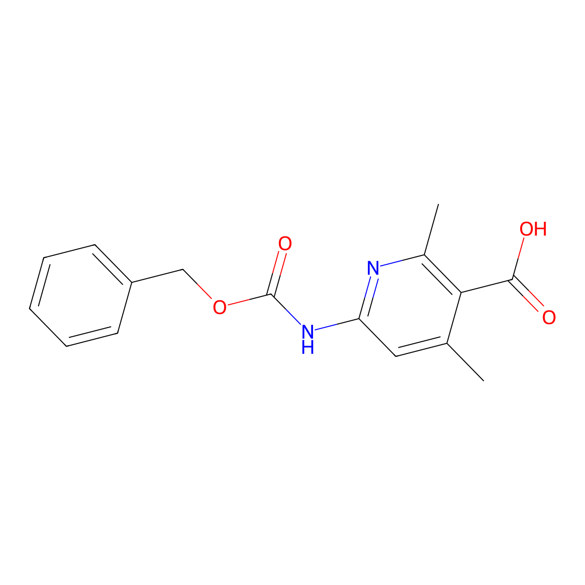 6-{[(Benzyloxy)carbonyl]amino}-2,4-dimethylpyridine-3-carboxylic acid molecular structure, CAS 2248269-93-2