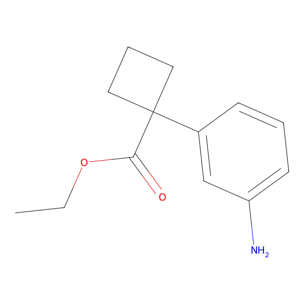 Ethyl 1-(3-aminophenyl)cyclobutane-1-carboxylate molecular structure, CAS 2248270-68-8