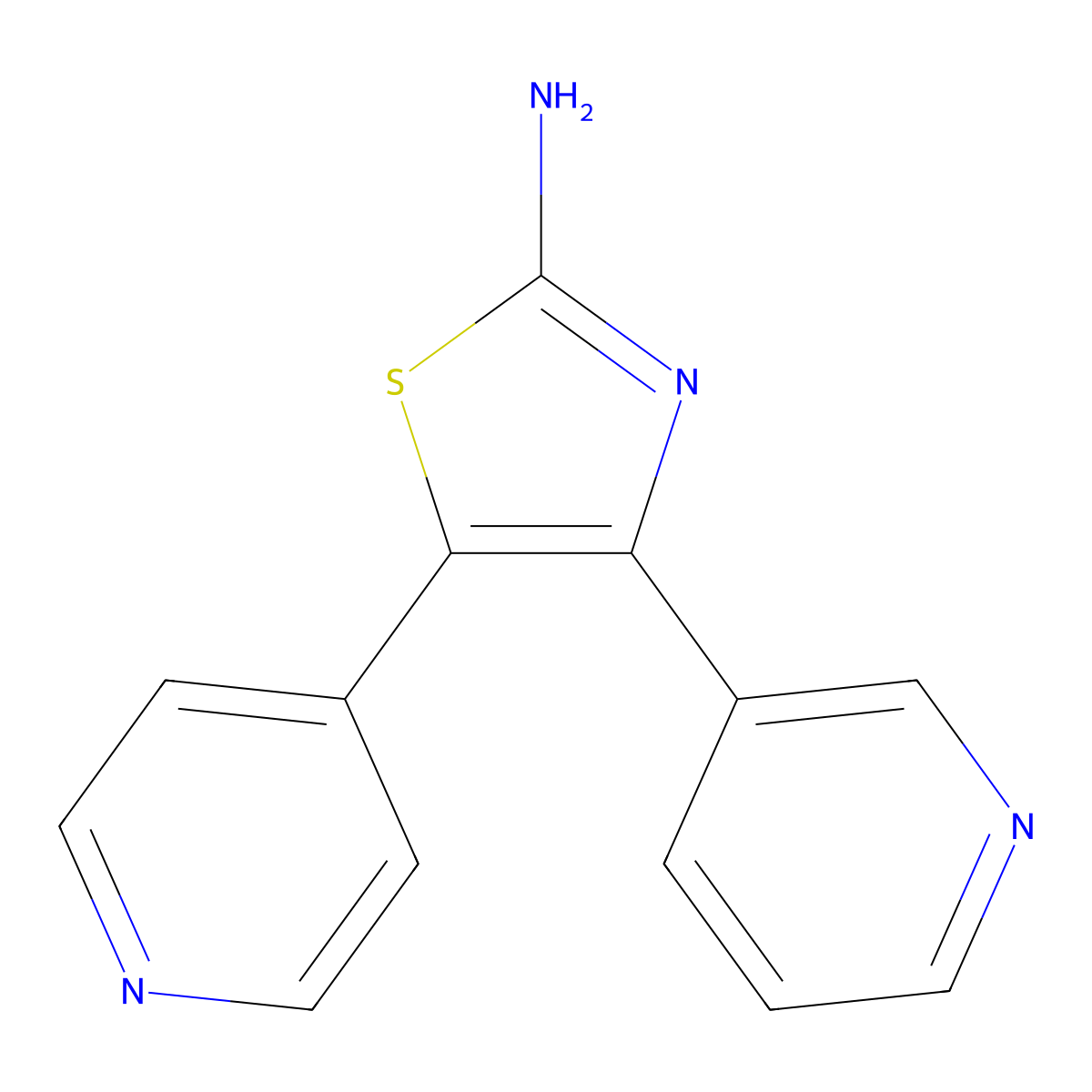 4-(Pyridin-3-yl)-5-(pyridin-4-yl)-1,3-thiazol-2-amine molecular structure, CAS 2248270-99-5