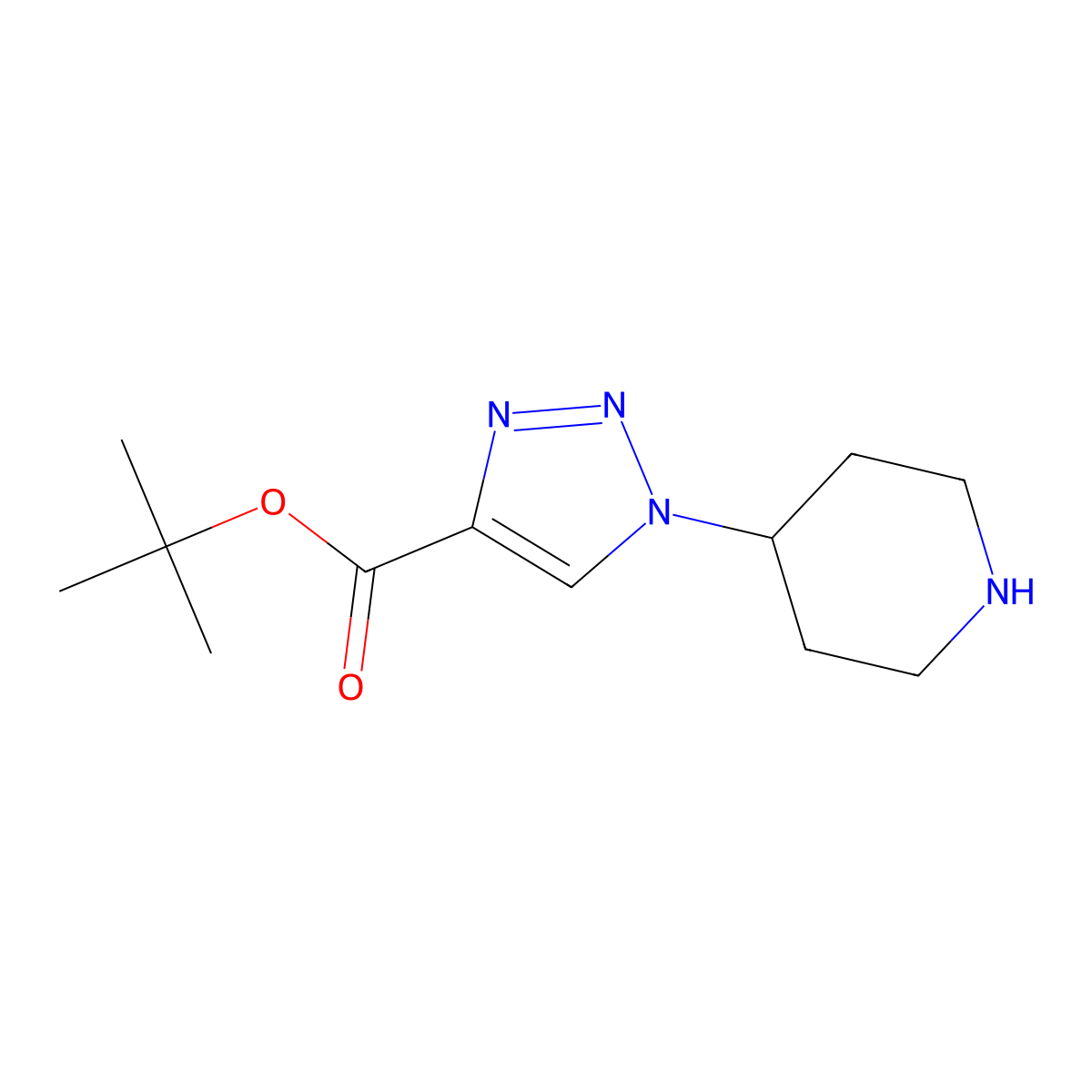 tert-butyl 1-(piperidin-4-yl)-1H-1,2,3-triazole-4-carboxylate molecular structure, CAS 2248271-06-7