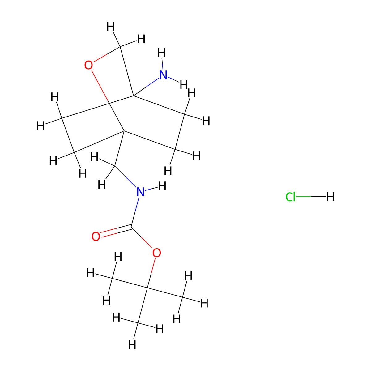 tert-butyl N-({4-amino-2-oxabicyclo[2.2.2]octan-1-yl}methyl)carbamate hydrochloride molecular structure, CAS 2248271-12-5