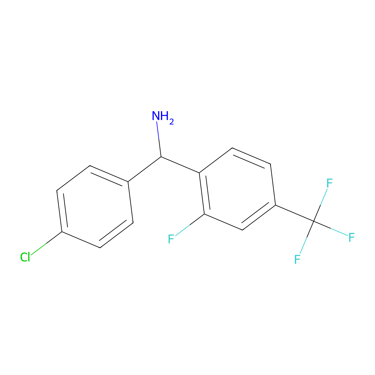 (4-Chlorophenyl)[2-fluoro-4-(trifluoromethyl)phenyl]methanamine molecular structure, CAS 2248271-14-7