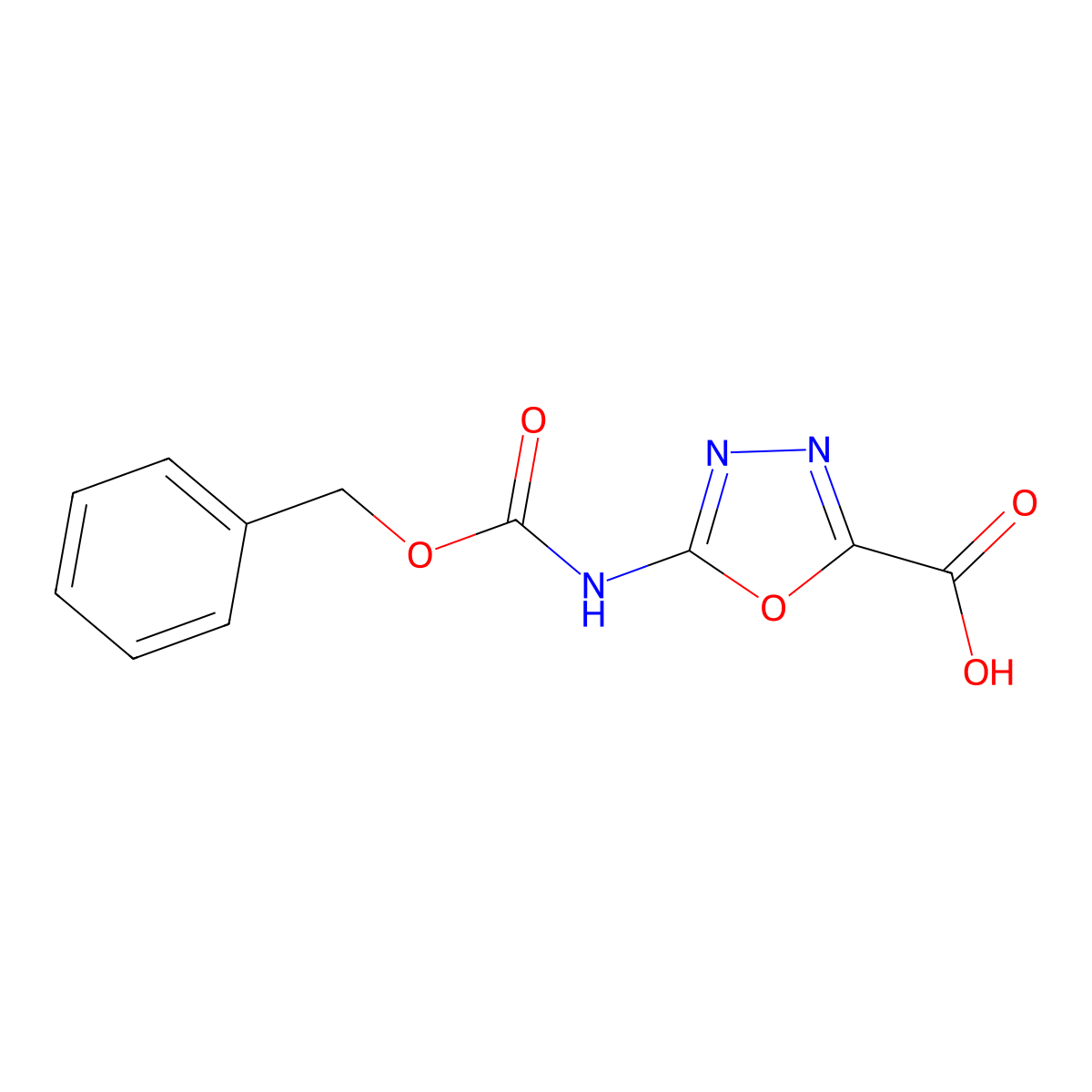 5-{[(Benzyloxy)carbonyl]amino}-1,3,4-oxadiazole-2-carboxylic acid molecular structure, CAS 2248271-52-3