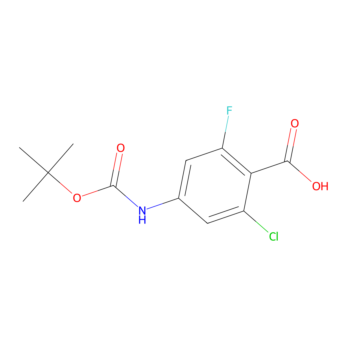 4-{[(Tert-butoxy)carbonyl]amino}-2-chloro-6-fluorobenzoic acid molecular structure, CAS 2248271-56-7