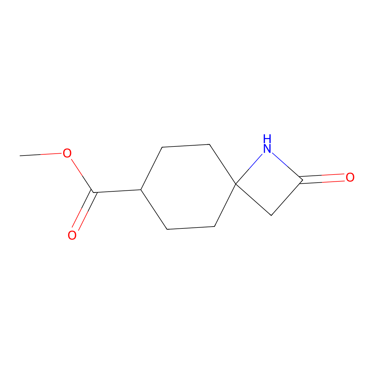 Methyl 2-oxo-1-azaspiro[3.5]nonane-7-carboxylate molecular structure, CAS 2248271-63-6