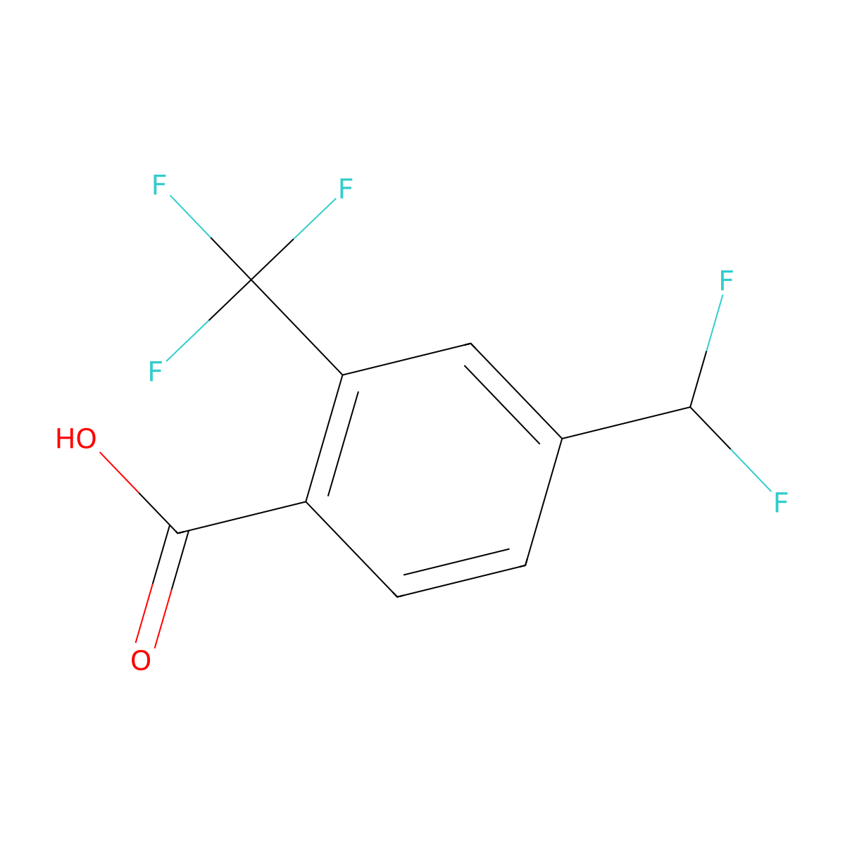 4-(Difluoromethyl)-2-(trifluoromethyl)benzoic acid molecular structure, CAS 2248272-02-6