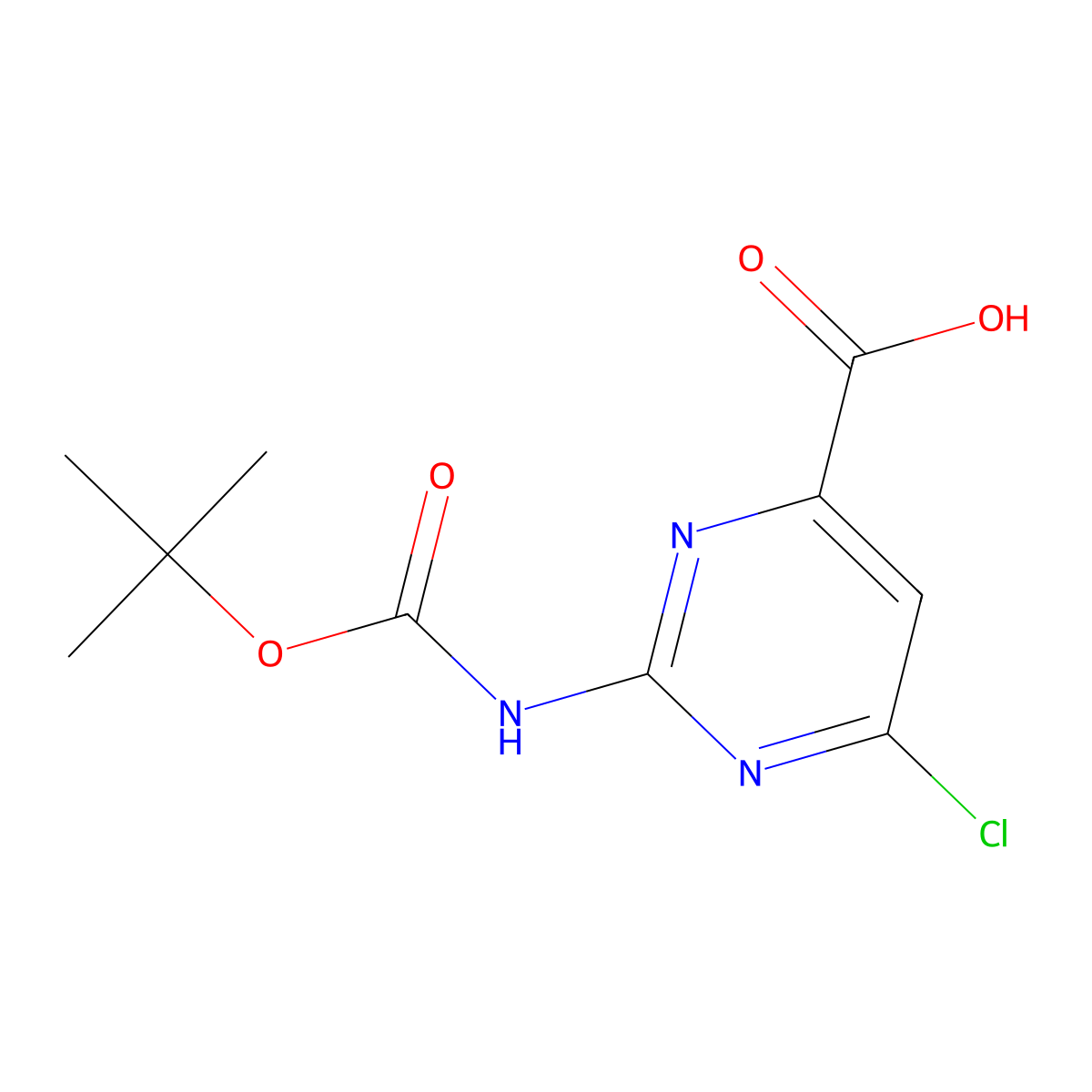 2-{[(Tert-butoxy)carbonyl]amino}-6-chloropyrimidine-4-carboxylic acid molecular structure, CAS 2248272-64-0