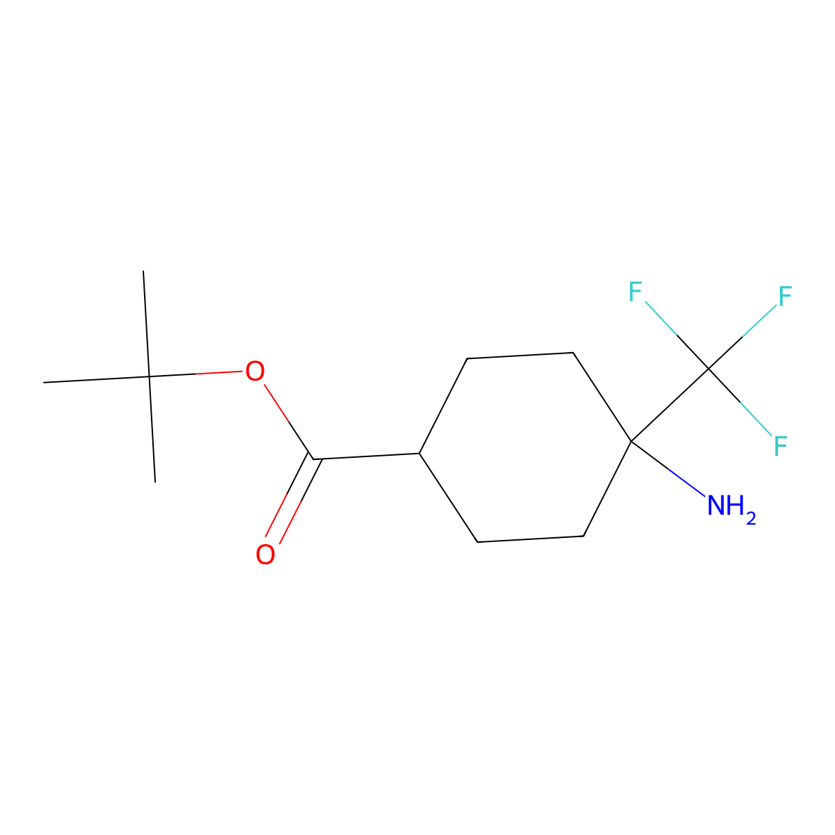 Tert-butyl 4-amino-4-(trifluoromethyl)cyclohexane-1-carboxylate molecular structure, CAS 2248272-73-1