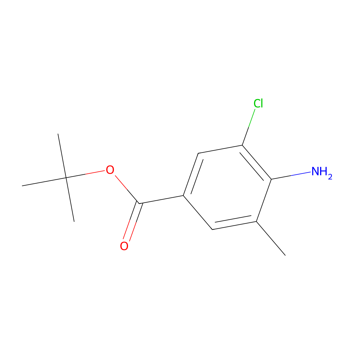 Tert-butyl 4-amino-3-chloro-5-methylbenzoate molecular structure, CAS 2248272-89-9
