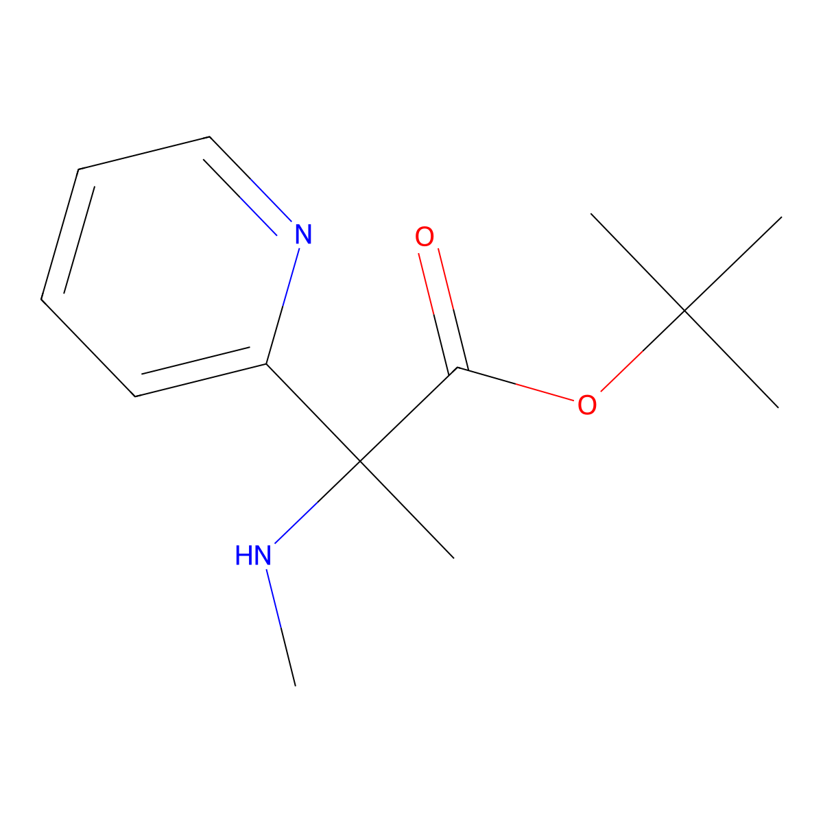 Tert-butyl 2-(methylamino)-2-(pyridin-2-yl)propanoate molecular structure, CAS 2248272-94-6