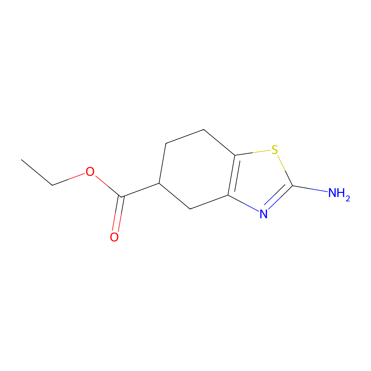 Ethyl 2-amino-4,5,6,7-tetrahydro-1,3-benzothiazole-5-carboxylate molecular structure, CAS 2248273-21-2