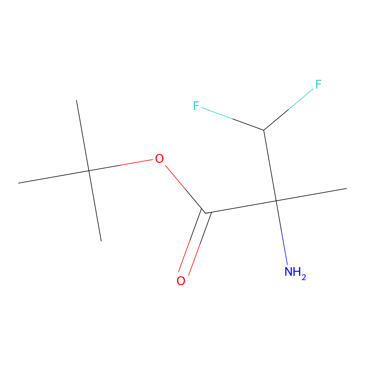 Tert-butyl 2-amino-3,3-difluoro-2-methylpropanoate molecular structure, CAS 2248273-39-2