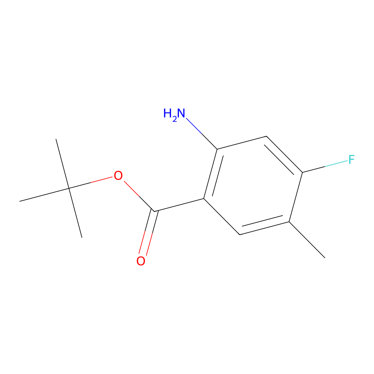 Tert-butyl 2-amino-4-fluoro-5-methylbenzoate molecular structure, CAS 2248273-49-4