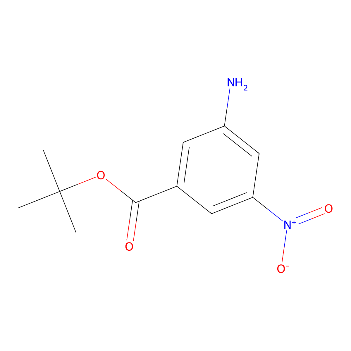 Tert-butyl 3-amino-5-nitrobenzoate molecular structure, CAS 2248273-70-1