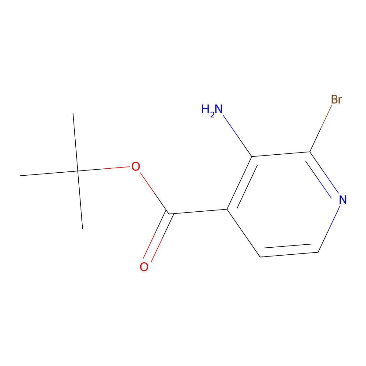 Tert-butyl 3-amino-2-bromopyridine-4-carboxylate molecular structure, CAS 2248273-80-3