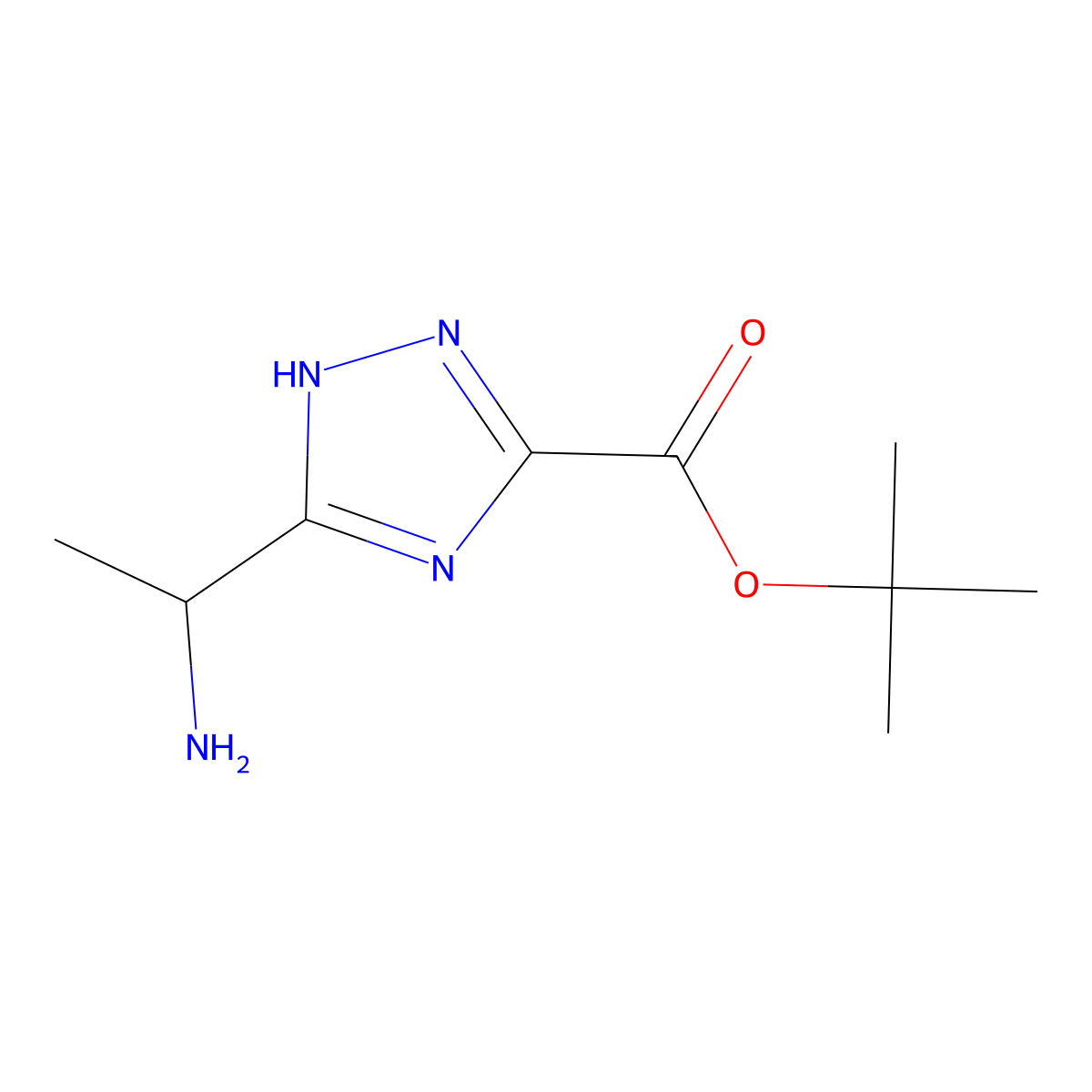 tert-butyl 3-(1-aminoethyl)-1H-1,2,4-triazole-5-carboxylate molecular structure, CAS 2248273-95-0