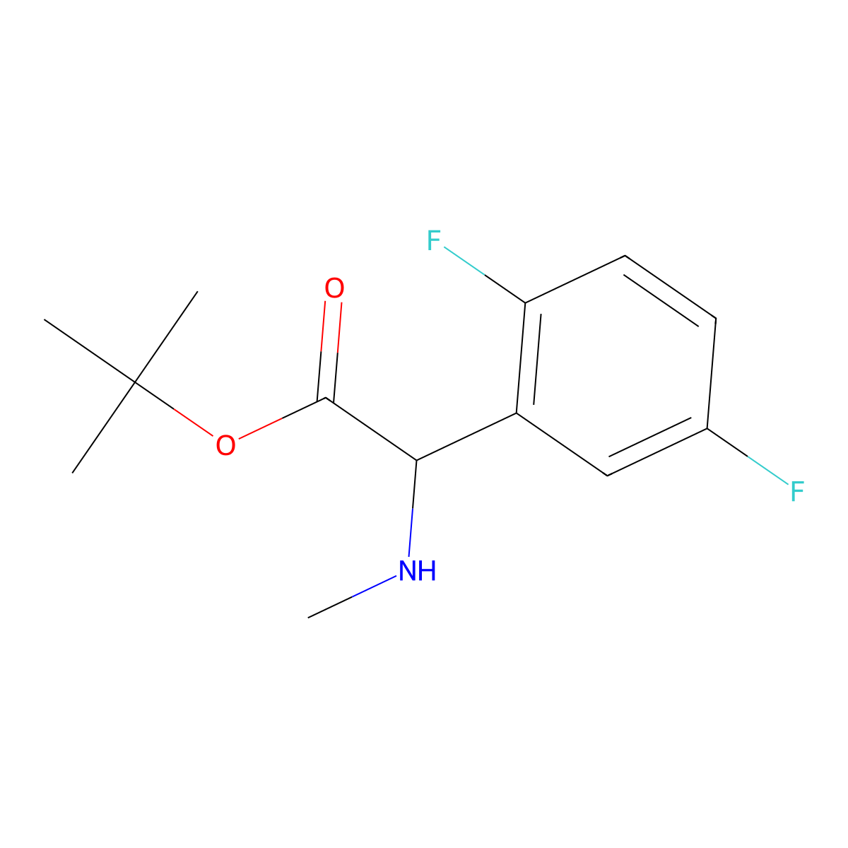 Tert-butyl 2-(2,5-difluorophenyl)-2-(methylamino)acetate molecular structure, CAS 2248274-11-3