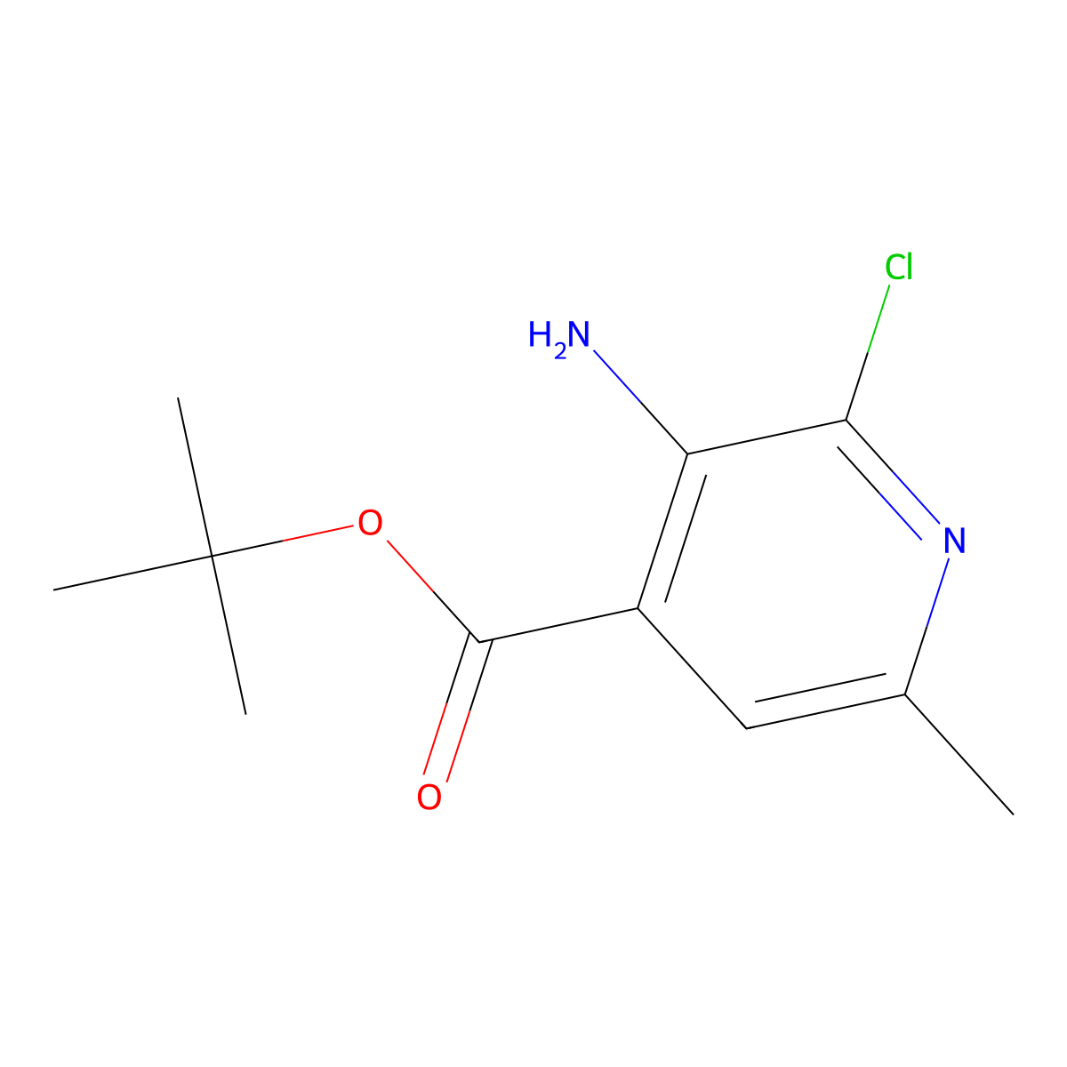 Tert-butyl 3-amino-2-chloro-6-methylpyridine-4-carboxylate molecular structure, CAS 2248274-46-4