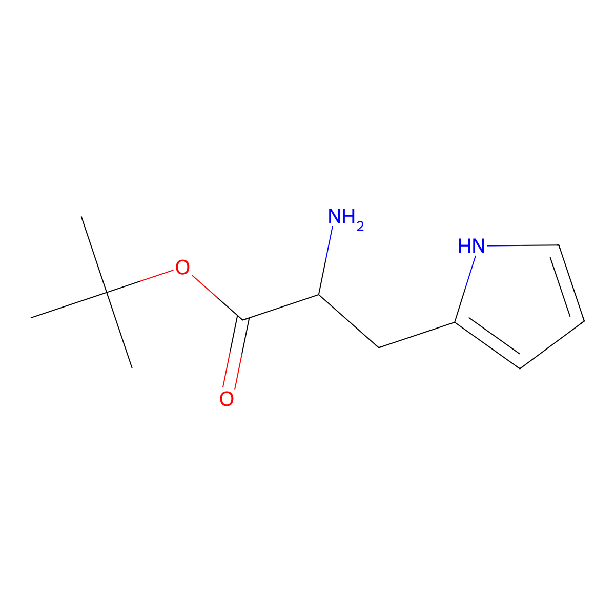 Tert-butyl 2-amino-3-(1H-pyrrol-2-yl)propanoate molecular structure, CAS 2248274-60-2