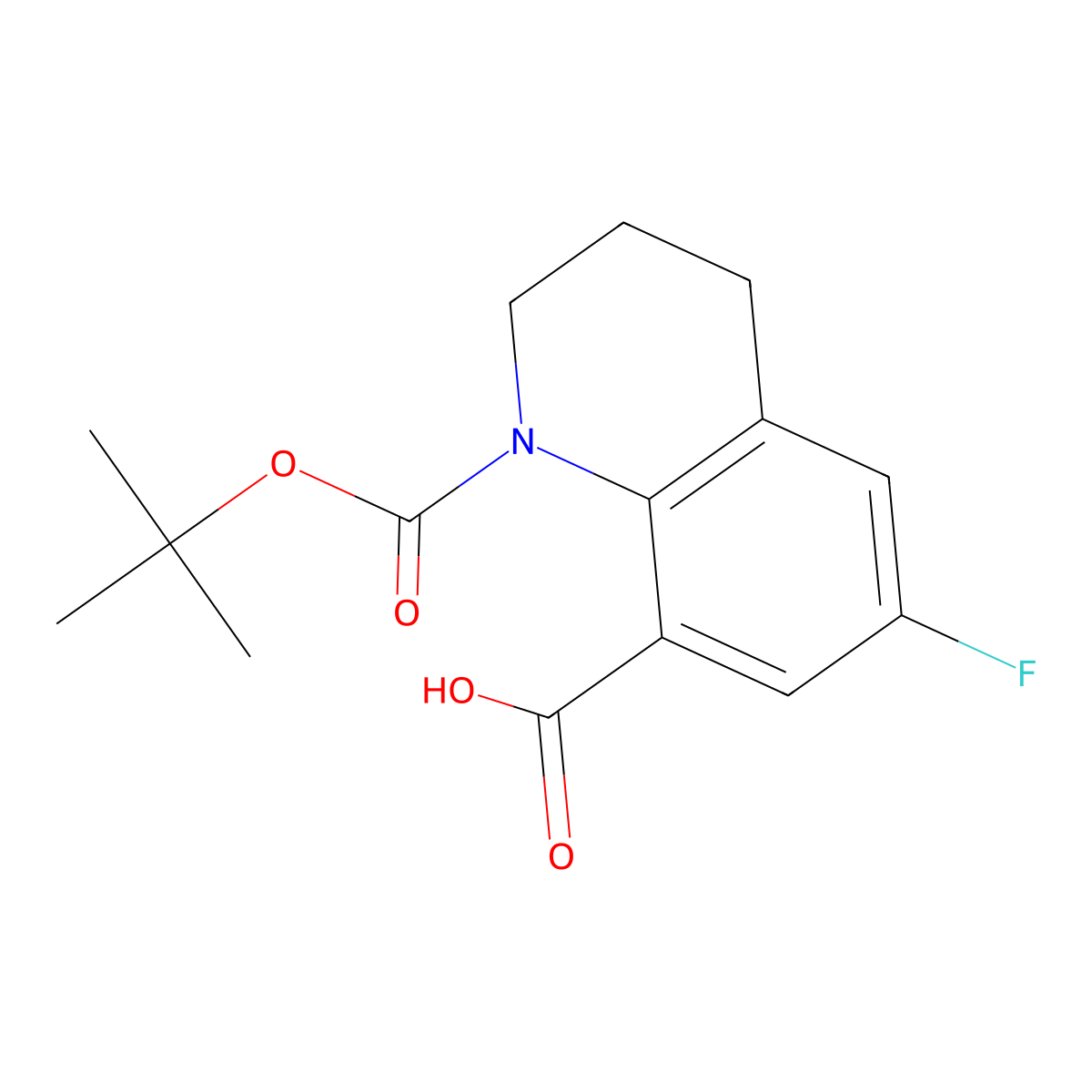 1-[(Tert-butoxy)carbonyl]-6-fluoro-1,2,3,4-tetrahydroquinoline-8-carboxylic acid molecular structure, CAS 2248274-95-3