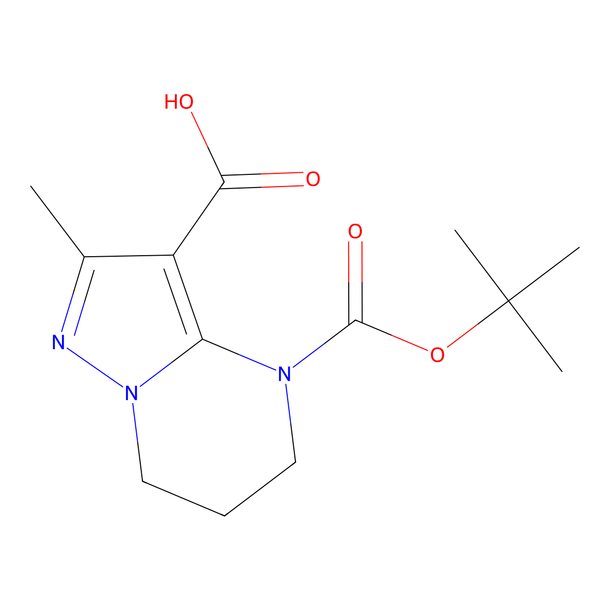 4-[(tert-butoxy)carbonyl]-2-methyl-4H,5H,6H,7H-pyrazolo[1,5-a]pyrimidine-3-carboxylic acid molecular structure, CAS 2248274-98-6