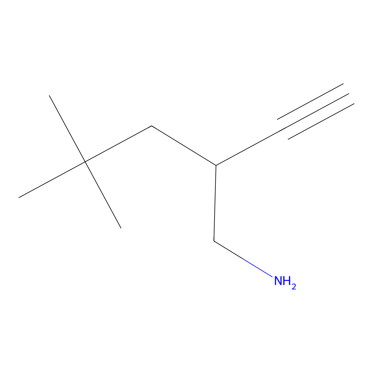 3-(Aminomethyl)-5,5-dimethylhex-1-yne molecular structure, CAS 2248275-05-8