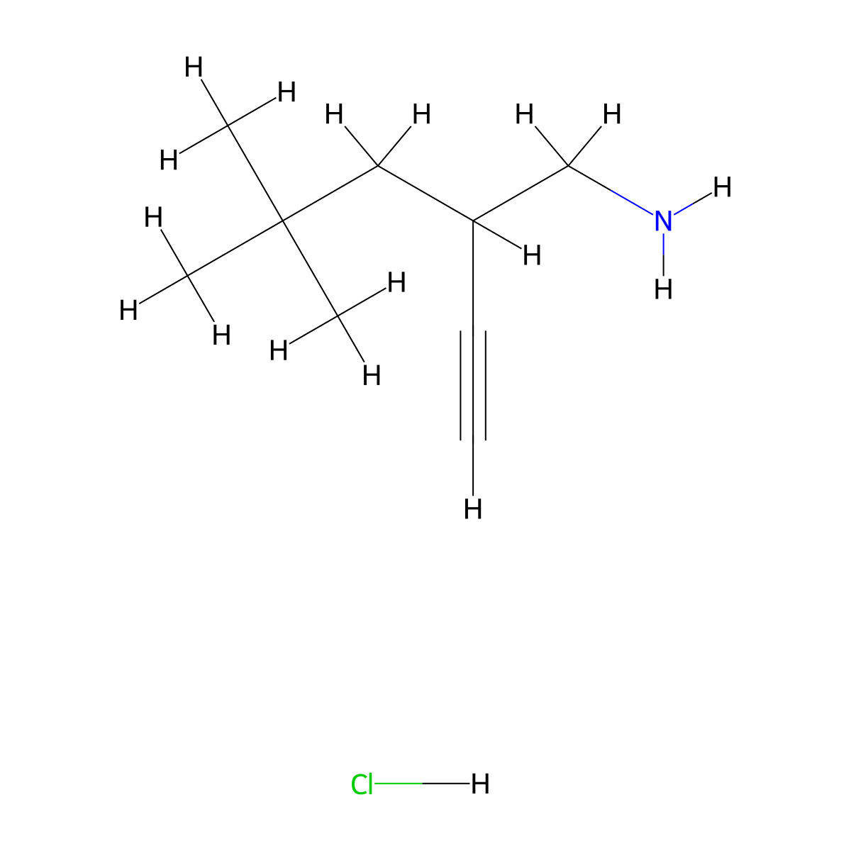3-(Aminomethyl)-5,5-dimethylhex-1-yne hydrochloride molecular structure, CAS 2248275-06-9