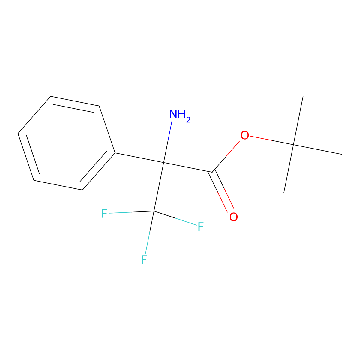Tert-butyl 2-amino-3,3,3-trifluoro-2-phenylpropanoate molecular structure, CAS 2248275-29-6