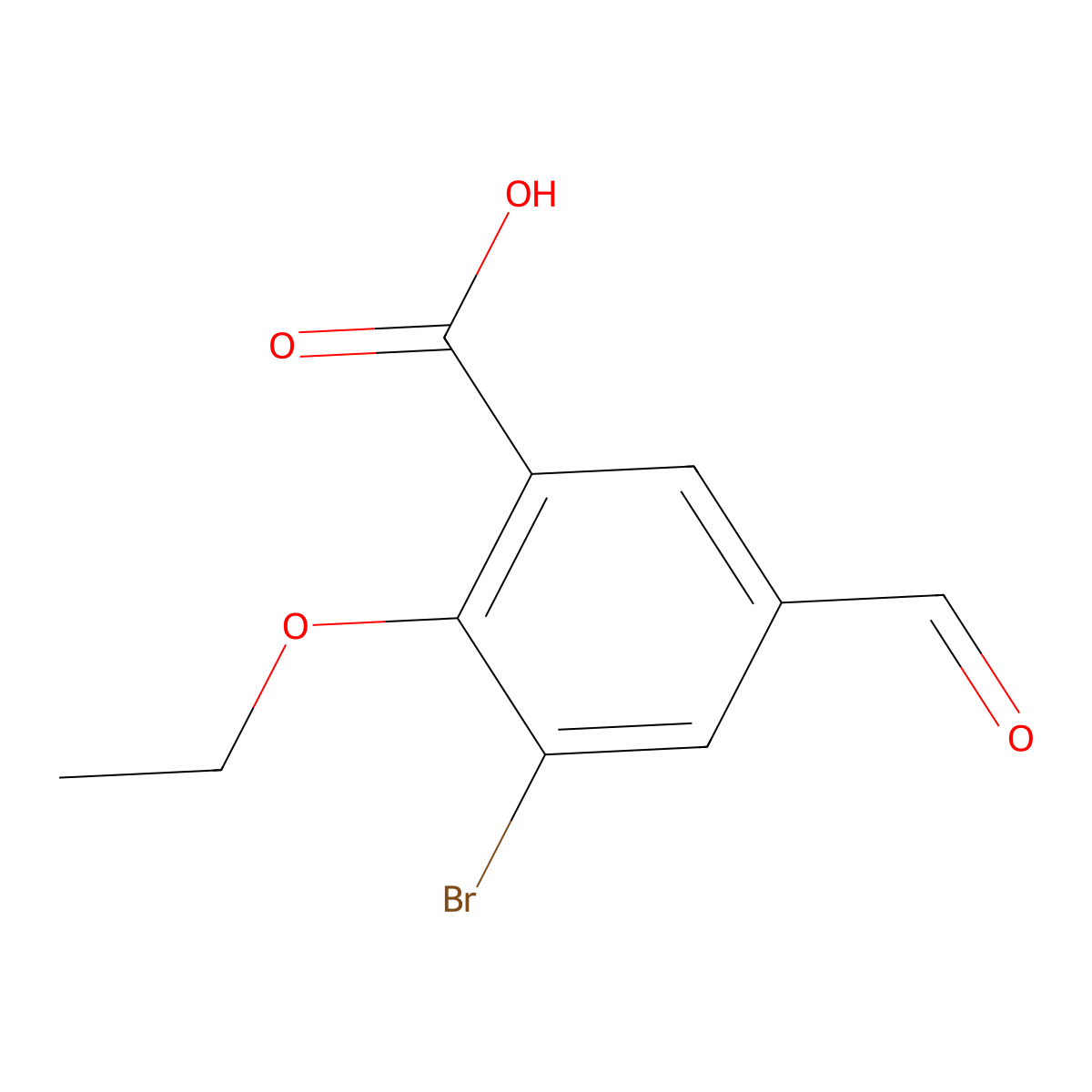 3-Bromo-2-ethoxy-5-formylbenzoic acid molecular structure, CAS 2248276-06-2