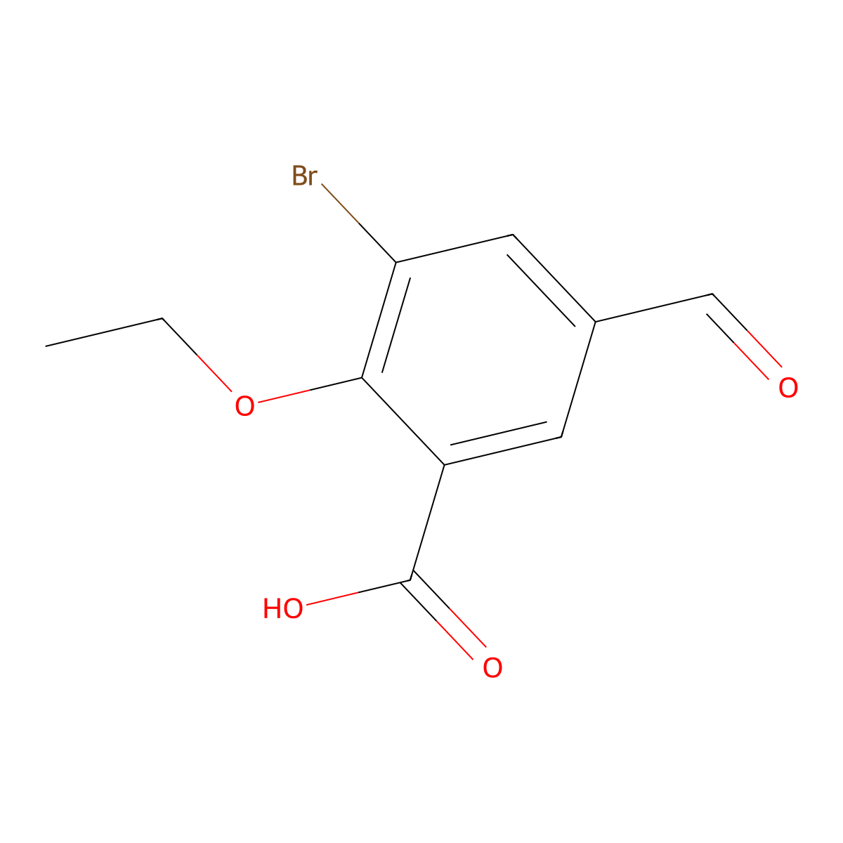 3-Bromo-2-ethoxy-5-formylbenzoic acid molecular structure, CAS 2248276-06-2