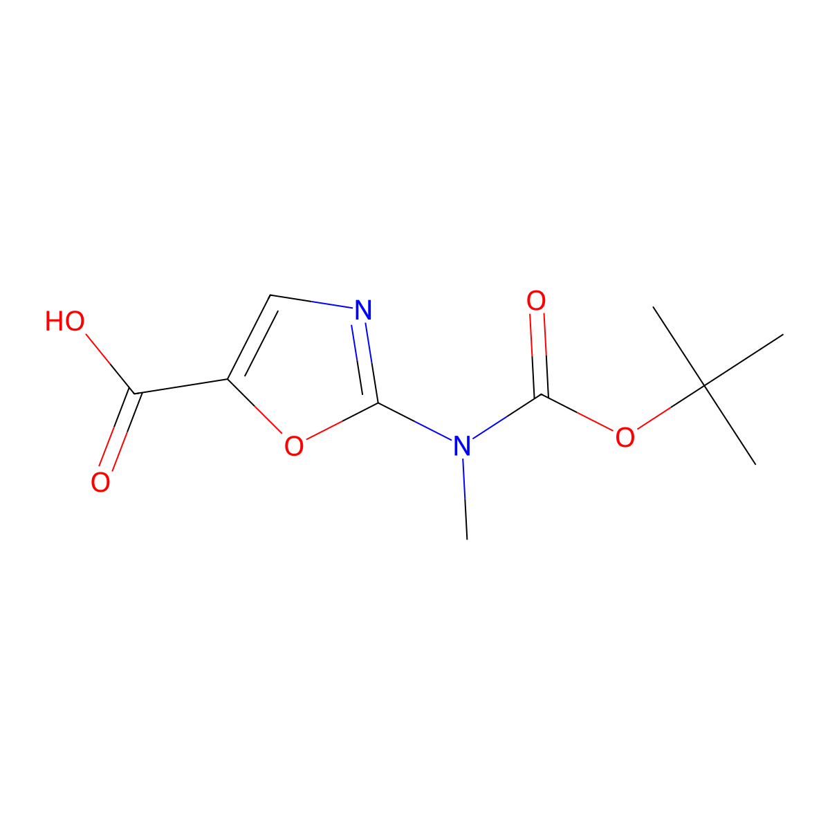 2-{[(Tert-butoxy)carbonyl](methyl)amino}-1,3-oxazole-5-carboxylic acid molecular structure, CAS 2248276-17-5