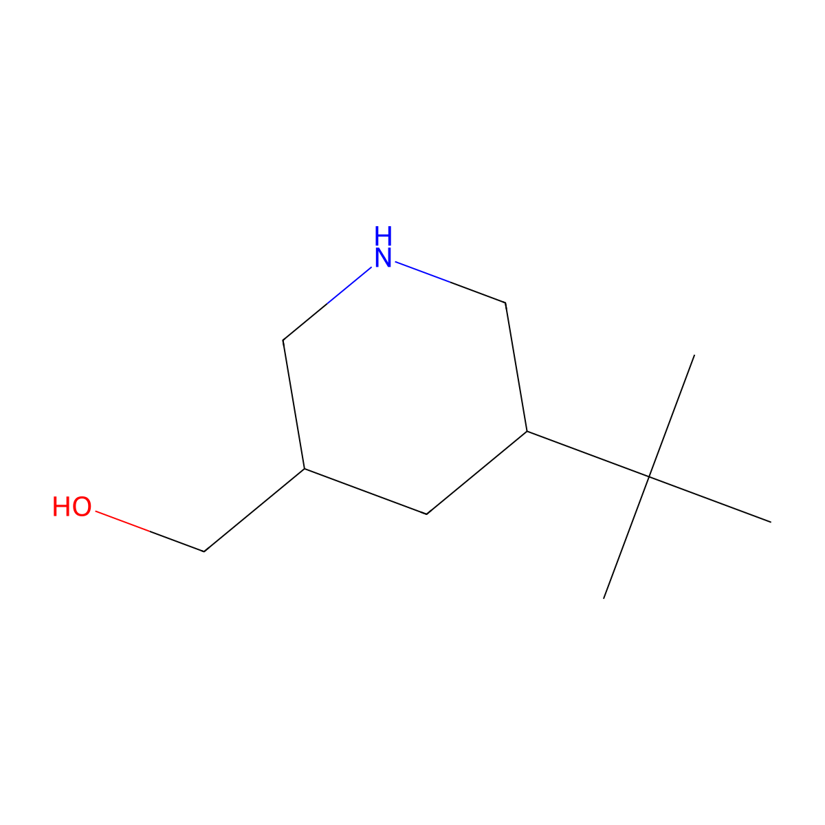rac-[(3R,5R)-5-tert-butylpiperidin-3-yl]methanol molecular structure, CAS 2248276-74-4
