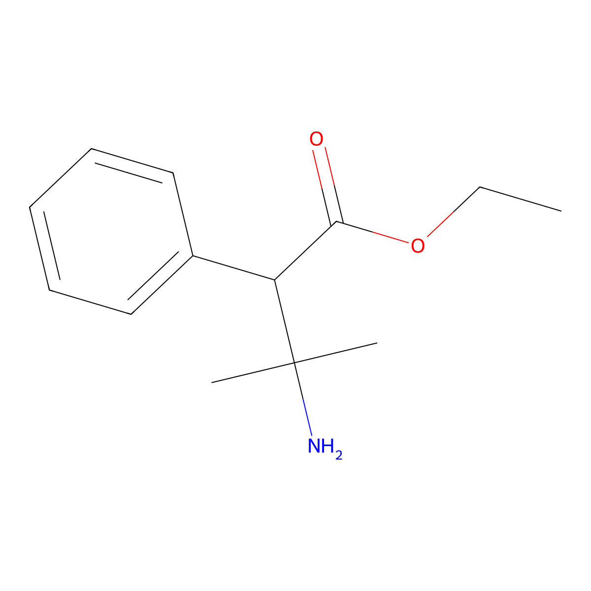 Ethyl 3-amino-3-methyl-2-phenylbutanoate molecular structure, CAS 2248276-78-8