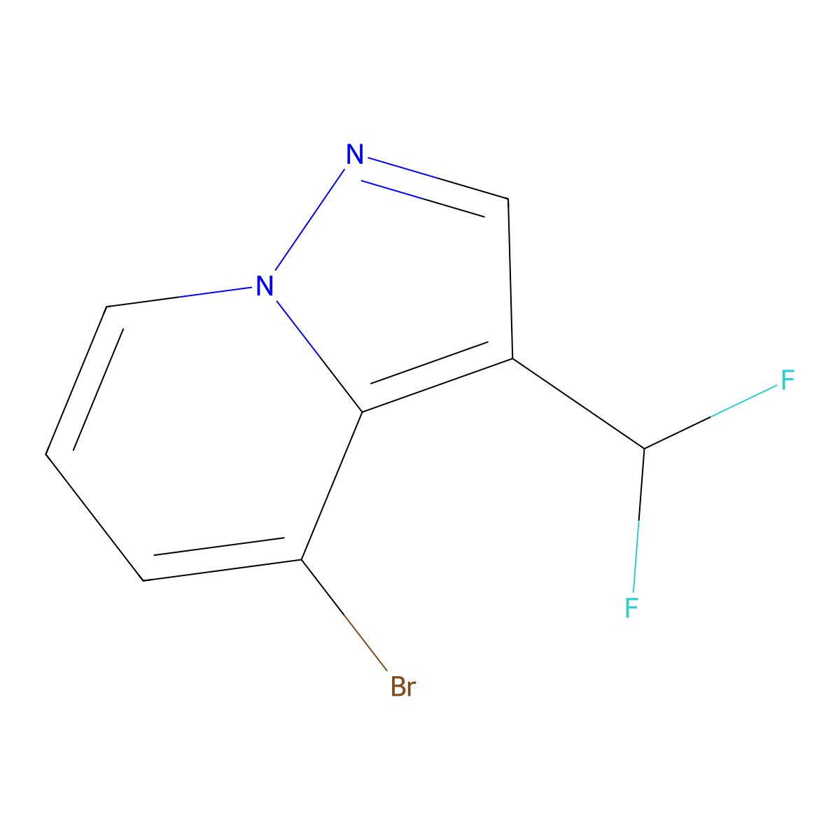 4-Bromo-3-(difluoromethyl)pyrazolo[1,5-a]pyridine molecular structure, CAS 2248277-06-5