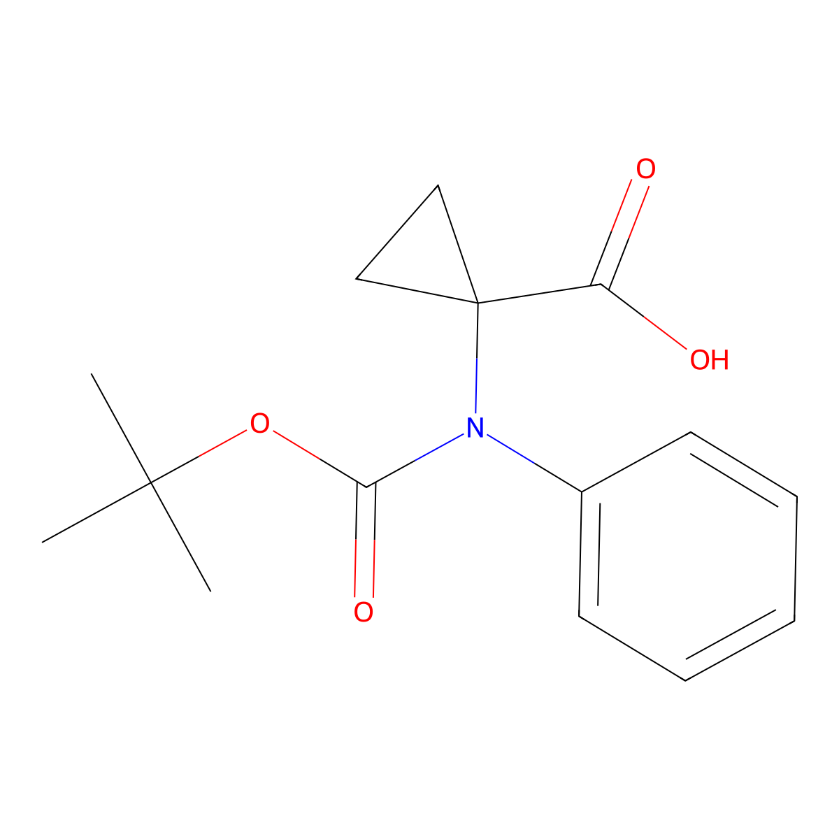 1-{[(Tert-butoxy)carbonyl](phenyl)amino}cyclopropane-1-carboxylic acid molecular structure, CAS 2248277-36-1