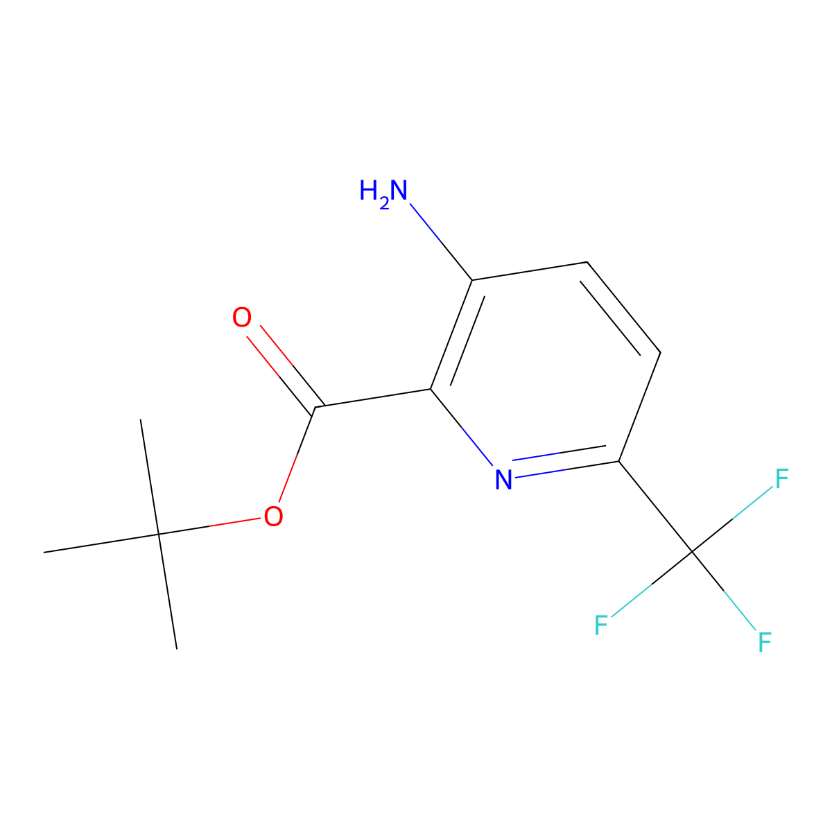 Tert-butyl 3-amino-6-(trifluoromethyl)pyridine-2-carboxylate molecular structure, CAS 2248277-46-3