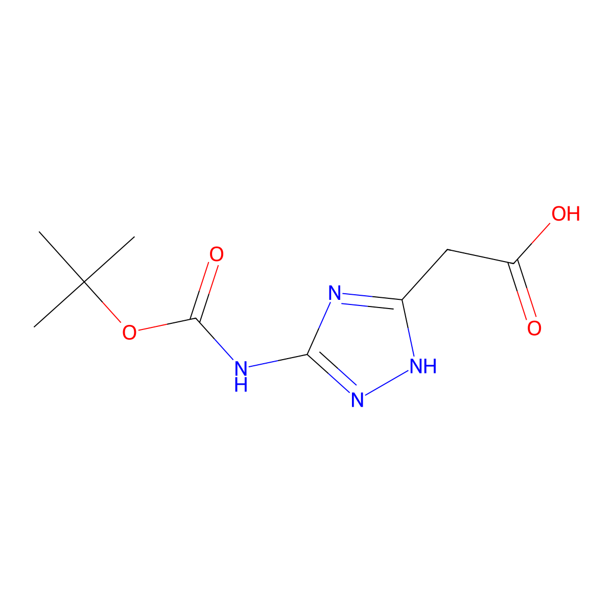 2-(5-{[(tert-butoxy)carbonyl]amino}-4H-1,2,4-triazol-3-yl)acetic acid molecular structure, CAS 2248277-84-9