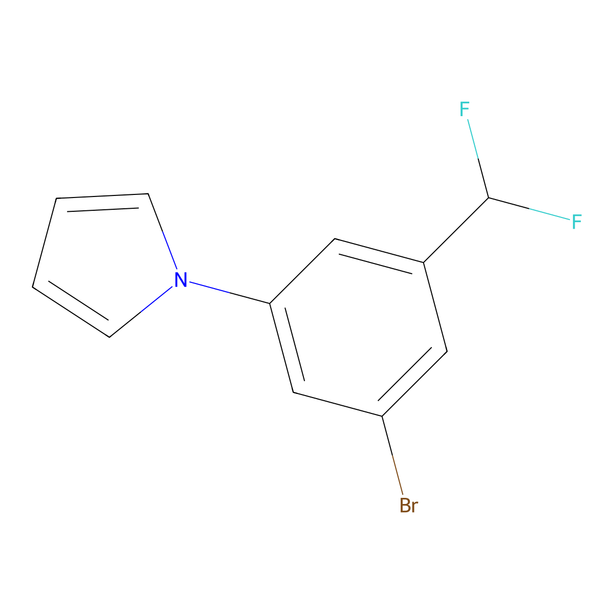 1-[3-bromo-5-(difluoromethyl)phenyl]-1H-pyrrole molecular structure, CAS 2248278-29-5