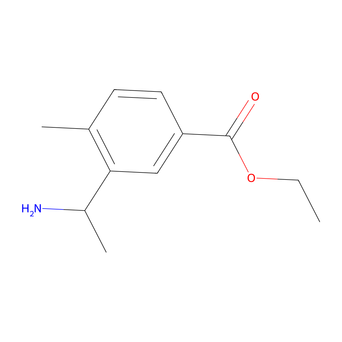 Ethyl 3-(1-aminoethyl)-4-methylbenzoate molecular structure, CAS 2248278-89-7