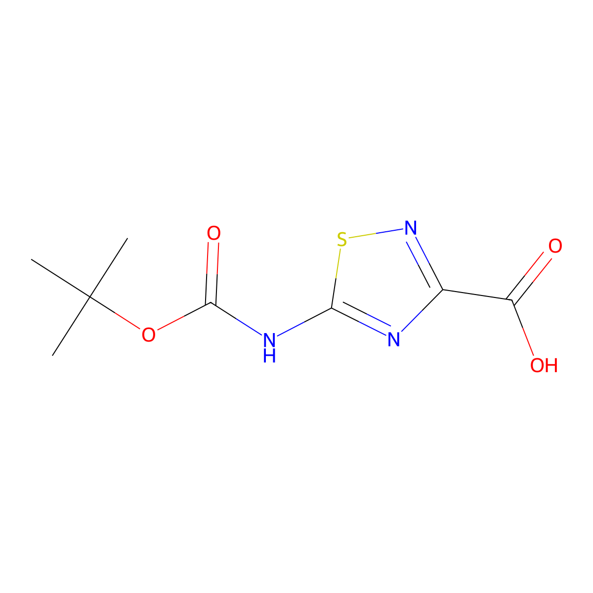 5-{[(Tert-butoxy)carbonyl]amino}-1,2,4-thiadiazole-3-carboxylic acid molecular structure, CAS 2248279-24-3