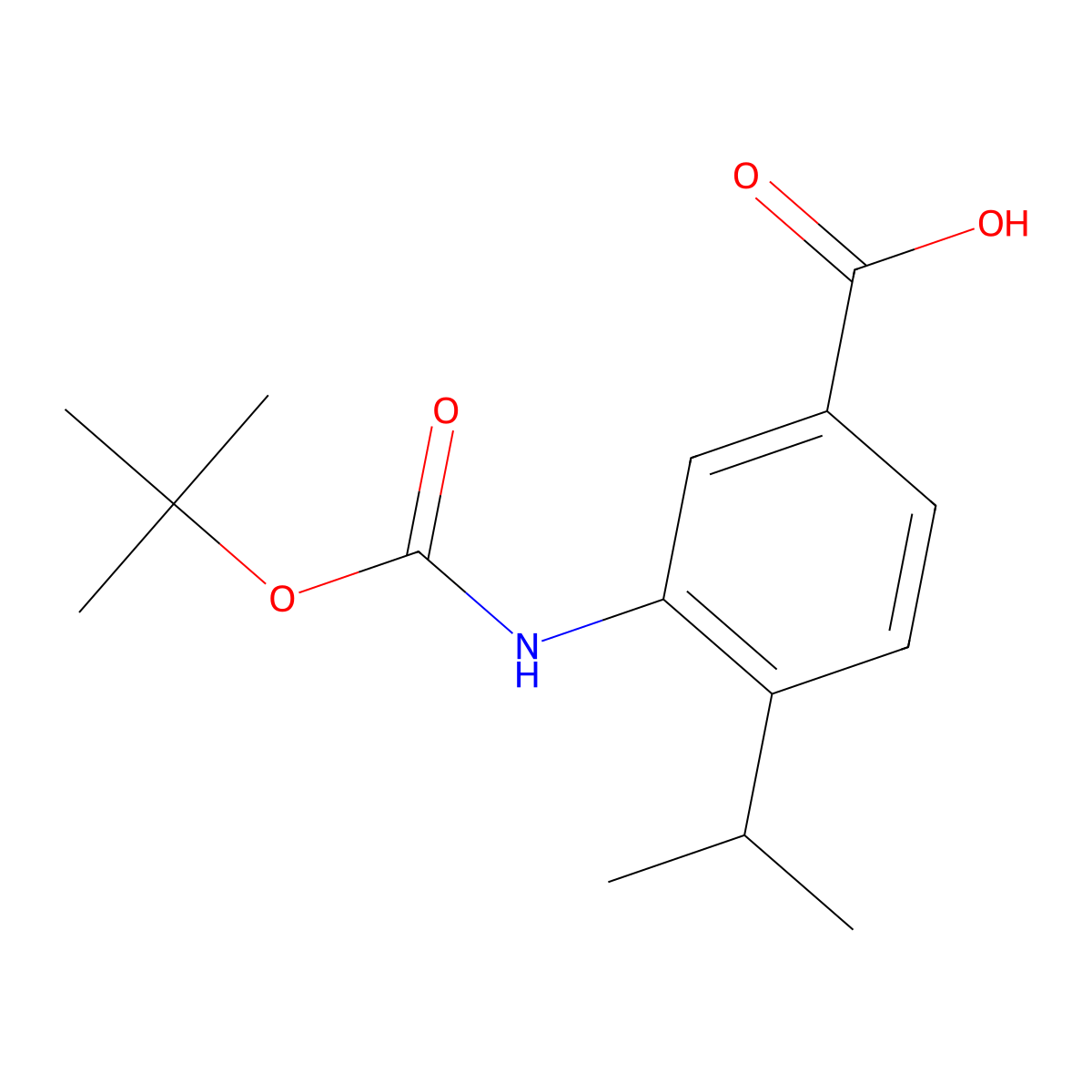 3-{[(Tert-butoxy)carbonyl]amino}-4-(propan-2-yl)benzoic acid molecular structure, CAS 2248279-28-7