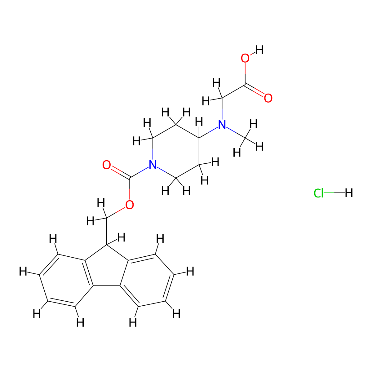2-[(1-{[(9H-fluoren-9-yl)methoxy]carbonyl}piperidin-4-yl)(methyl)amino]aceticacidhydrochloride molecular structure, CAS 2248279-29-8