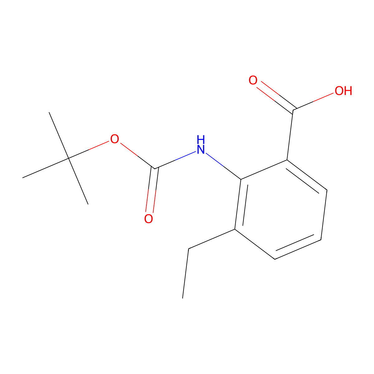 2-{[(Tert-butoxy)carbonyl]amino}-3-ethylbenzoic acid molecular structure, CAS 2248280-52-4