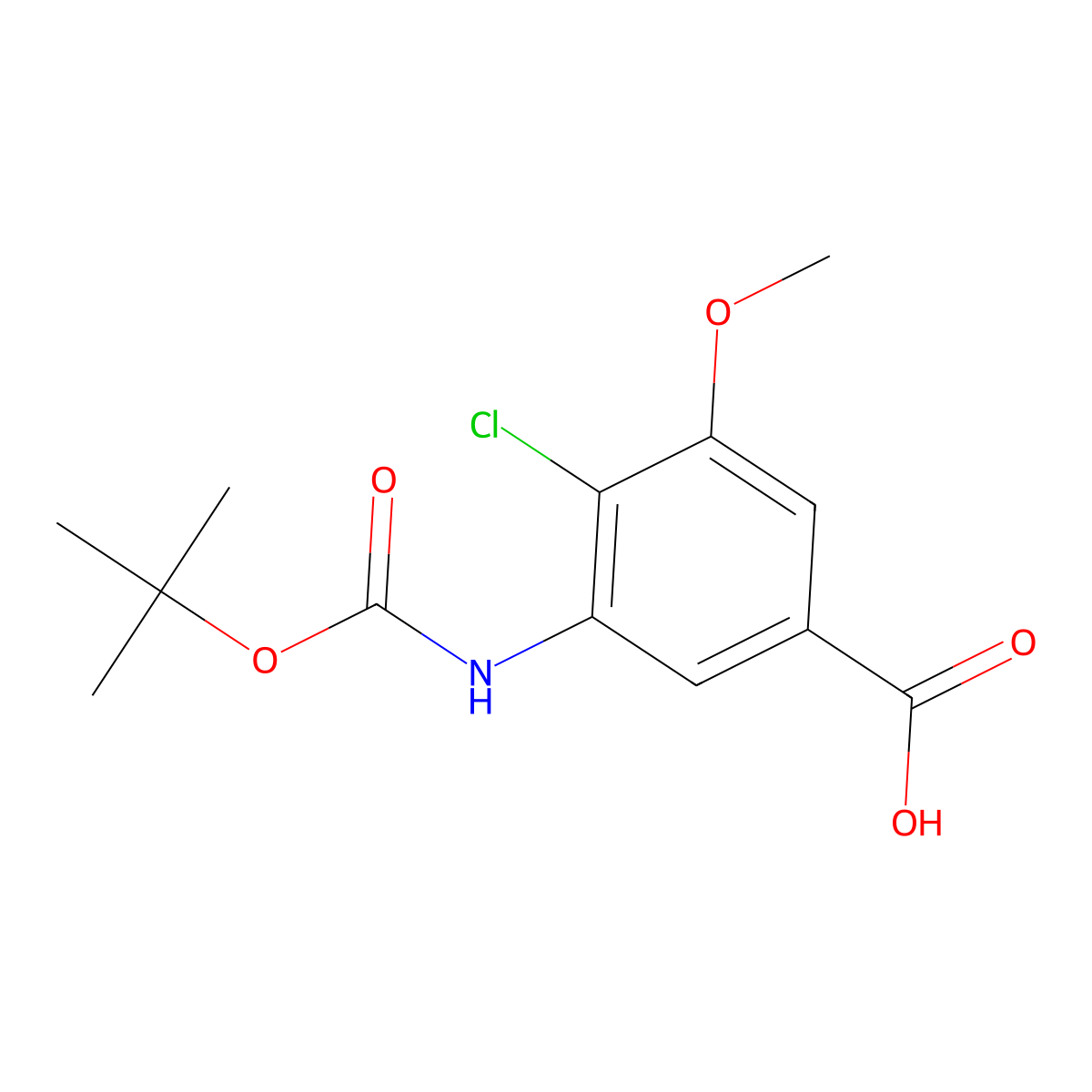 3-{[(Tert-butoxy)carbonyl]amino}-4-chloro-5-methoxybenzoic acid molecular structure, CAS 2248280-56-8
