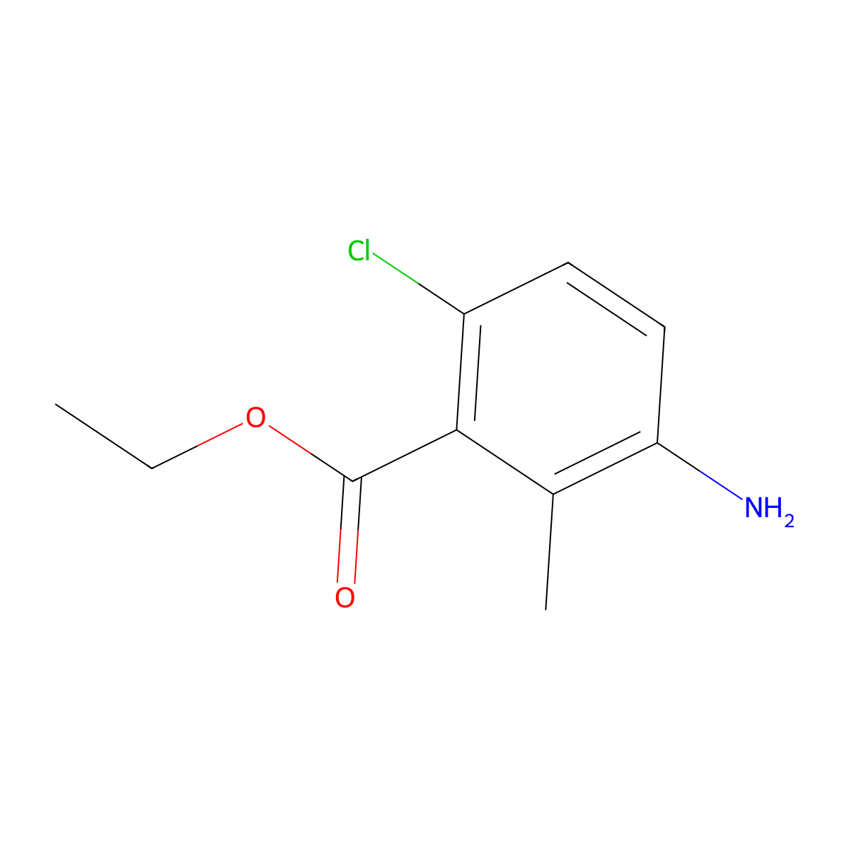 Ethyl 3-amino-6-chloro-2-methylbenzoate molecular structure, CAS 2248280-64-8