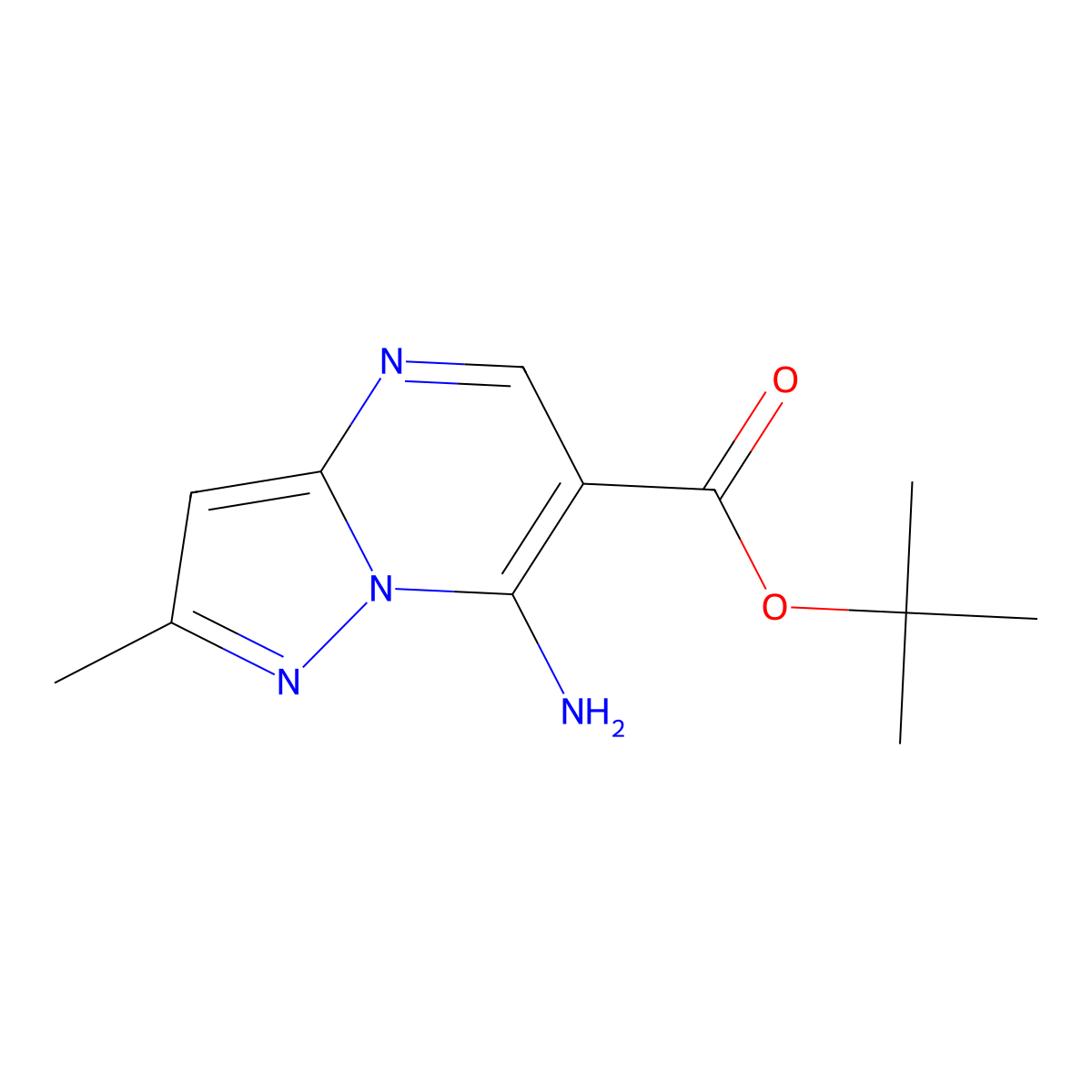 Tert-butyl 7-amino-2-methylpyrazolo[1,5-a]pyrimidine-6-carboxylate molecular structure, CAS 2248282-48-4