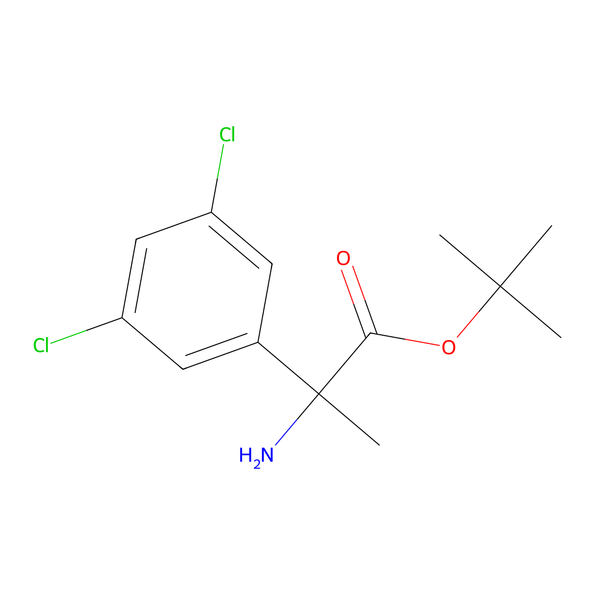 Tert-butyl 2-amino-2-(3,5-dichlorophenyl)propanoate molecular structure, CAS 2248283-12-5