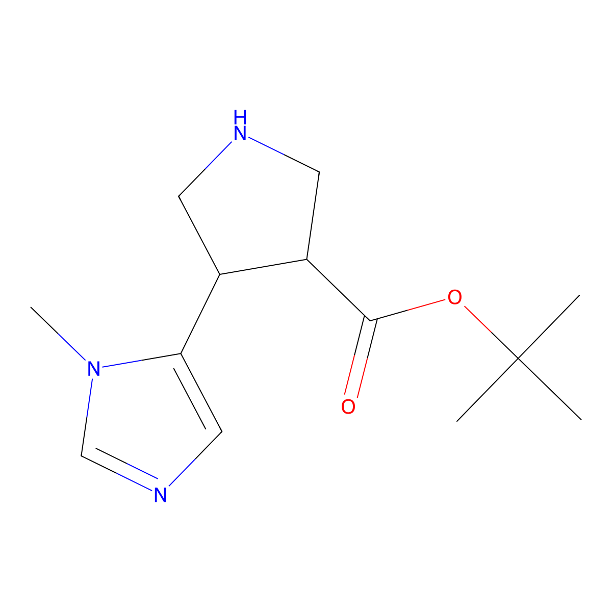 rac-tert-butyl (3R,4R)-4-(1-methyl-1H-imidazol-5-yl)pyrrolidine-3-carboxylate molecular structure, CAS 2248283-72-7