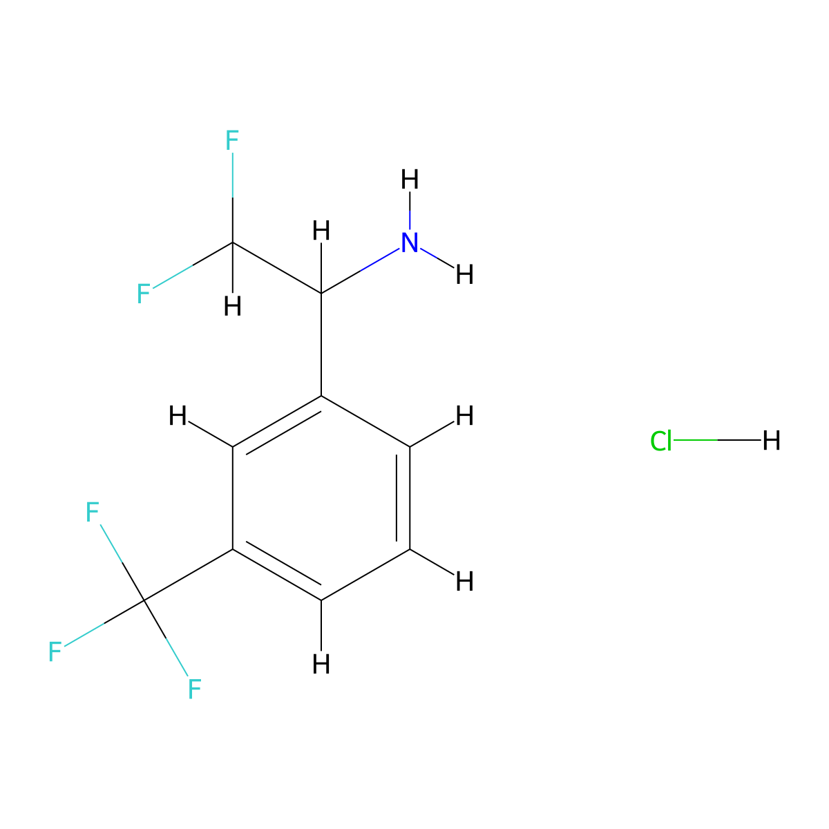 2,2-Difluoro-1-[3-(trifluoromethyl)phenyl]ethan-1-amine hydrochloride molecular structure, CAS 2248284-03-7