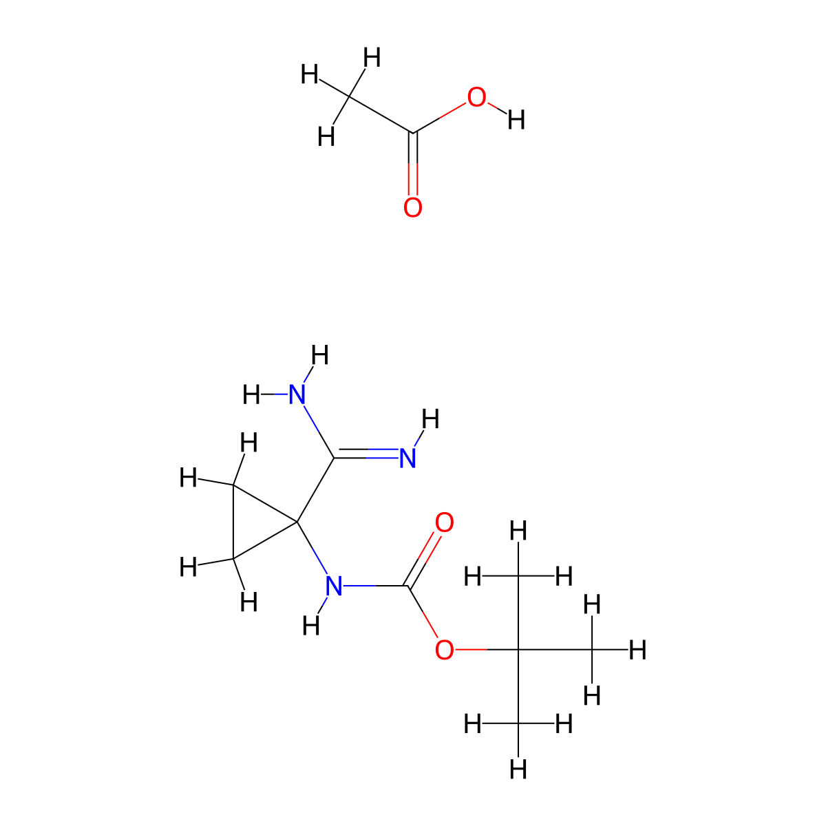 aceticacid,tert-butylN-(1-carbamimidoylcyclopropyl)carbamate molecular structure, CAS 2248284-24-2